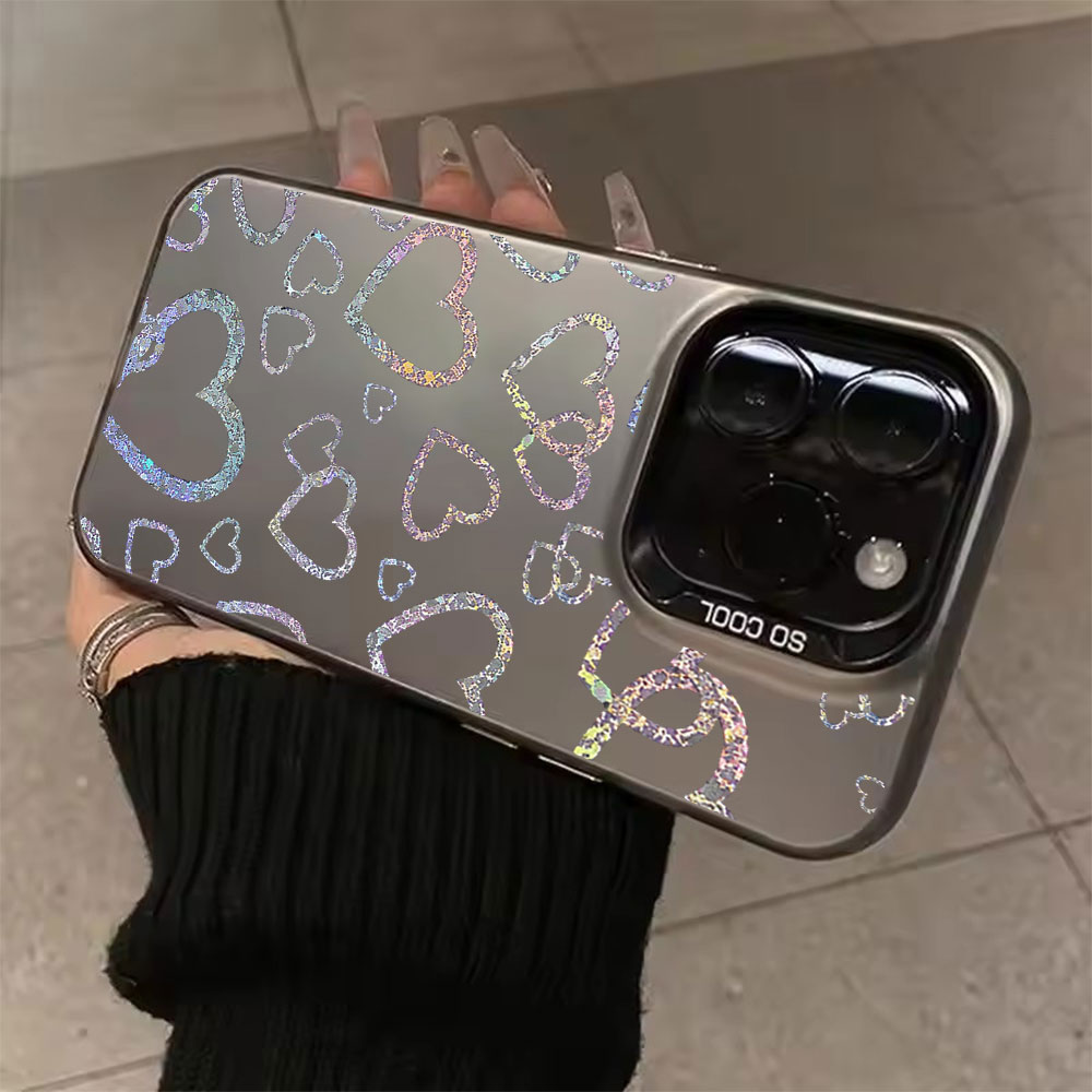 Apple Iphone 16 - Custodia con stampa a cuori colorati