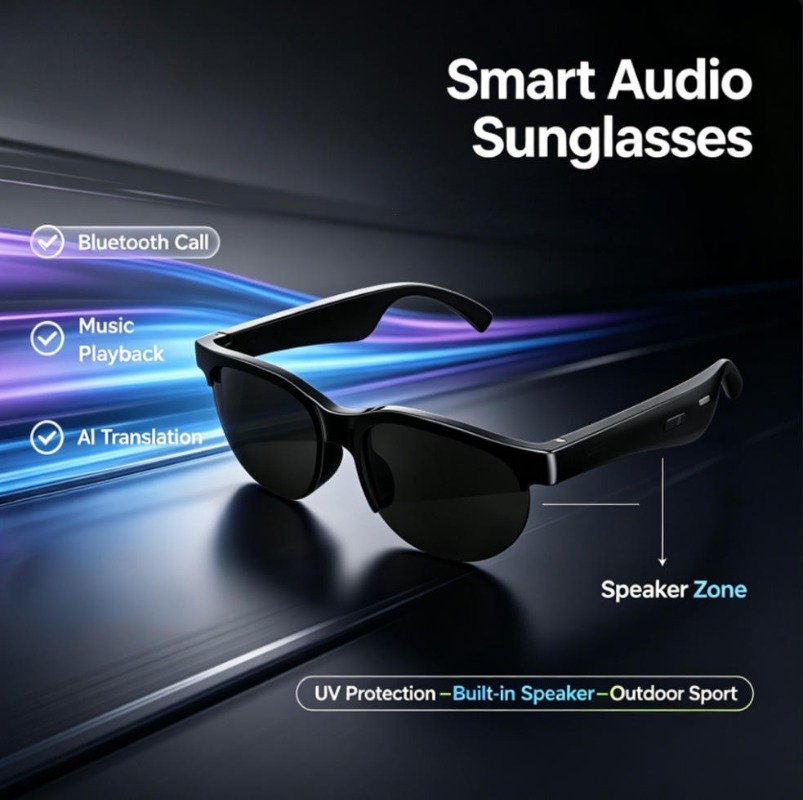 Smart Glasses Lens - Occhiali da Sole Audio Intelligenti con